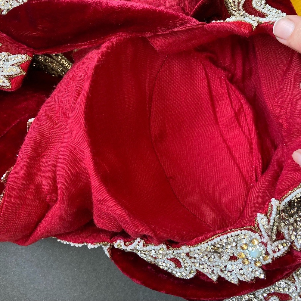 Unbranded Red & Yellow Beaded & Sequined Gown Dress Costume, Sz XL/14 - Picture 13 of 16